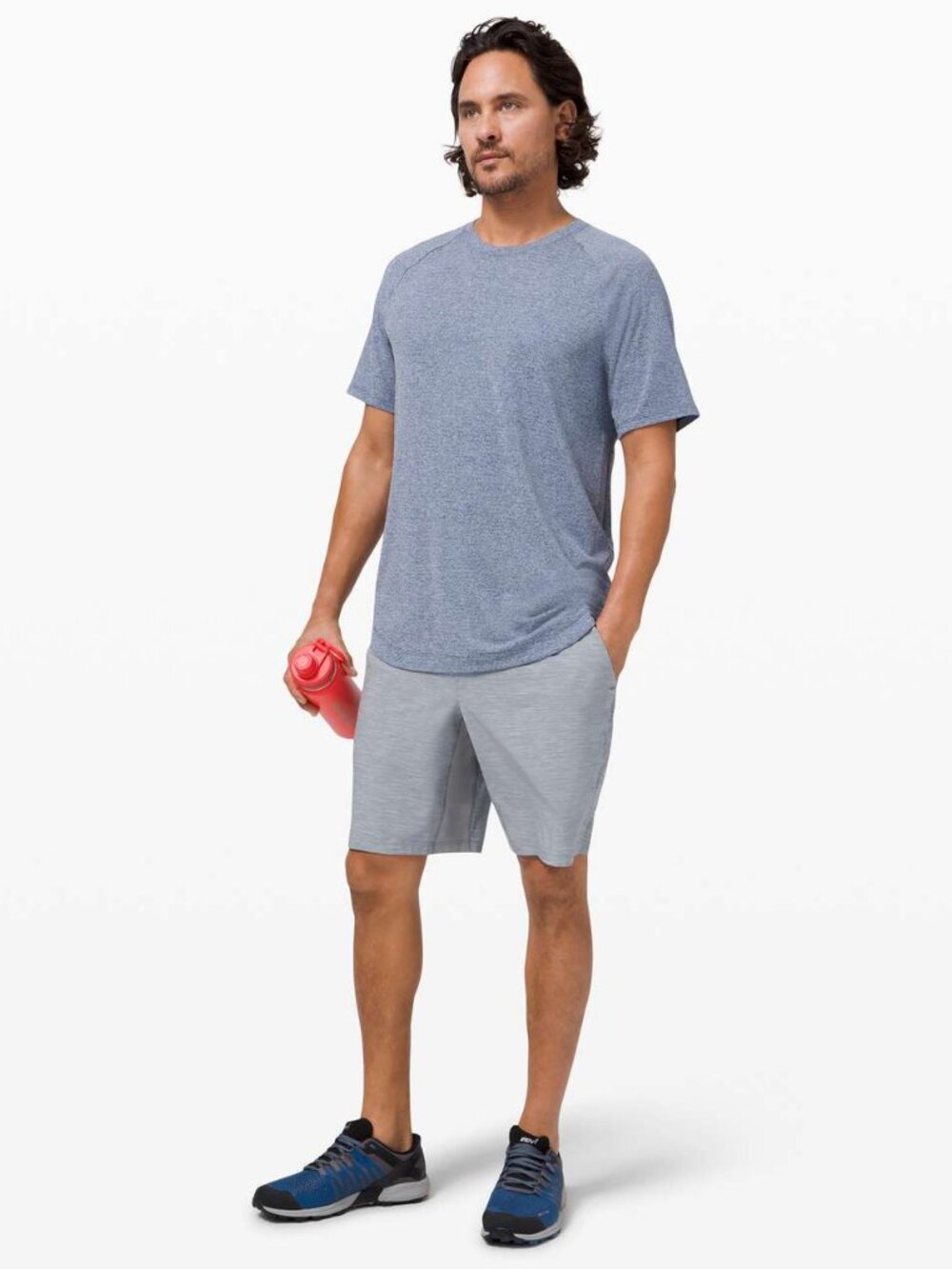 Lulelemon Men's Drysense Short Sleeve Shirt In Heathered Regatta Blue